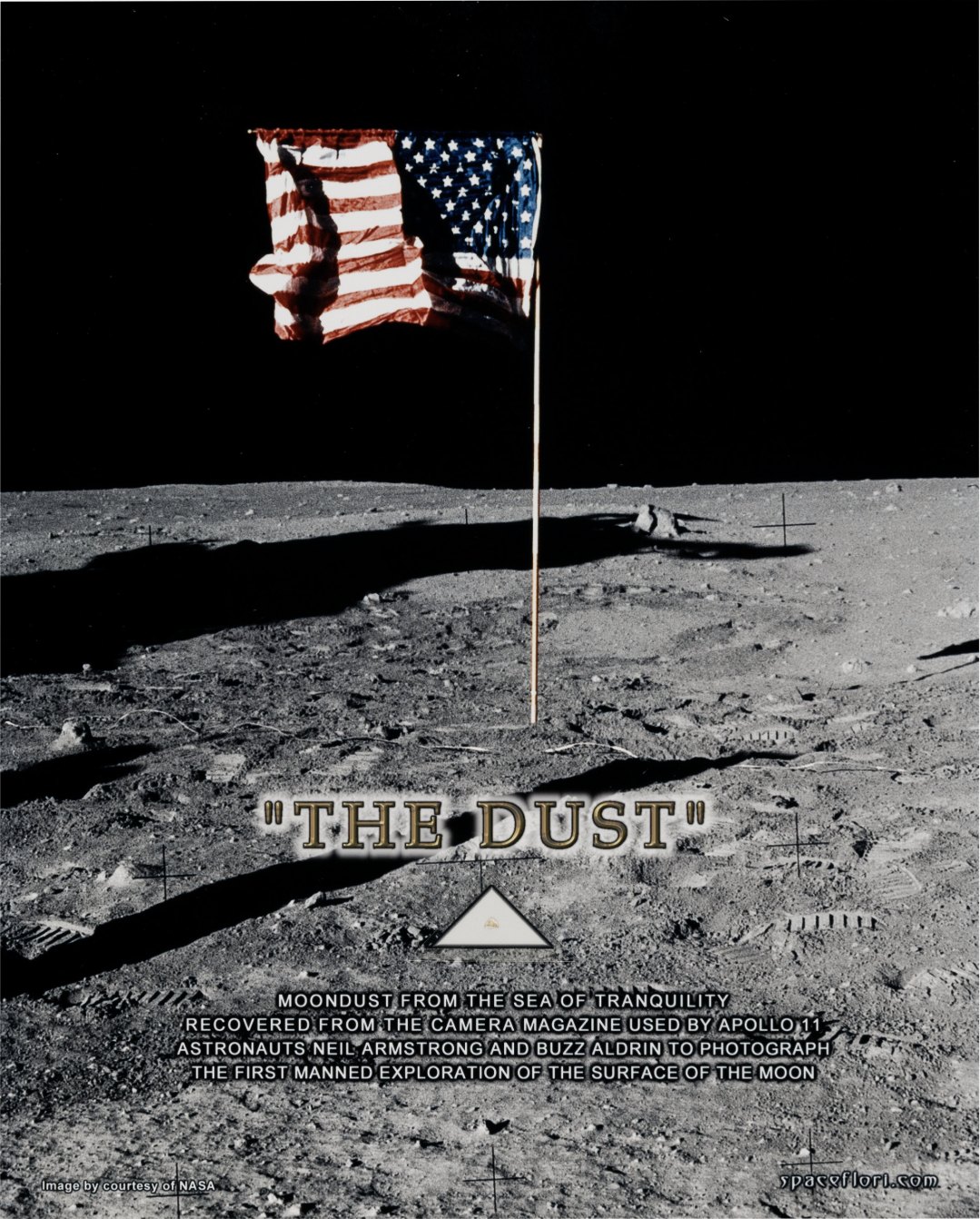 Apollo 11 Lunar Surface Used Film Segment with Adhered Lunar Dust on Photo Presentation Certificate