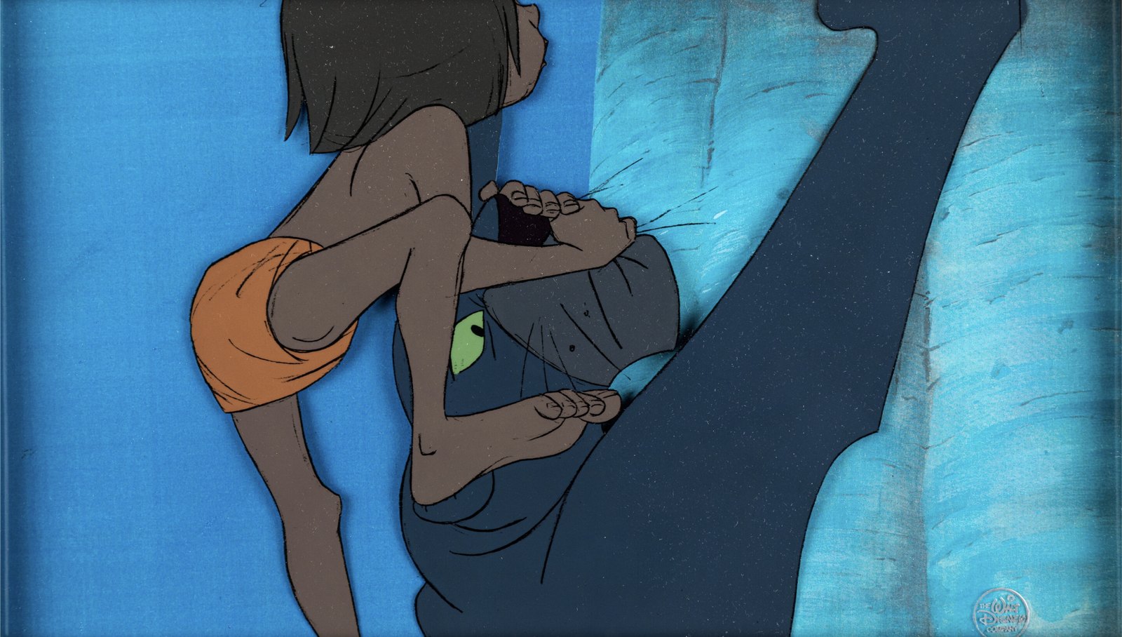 The Jungle Book Mowgli and Bagheera Production Cel