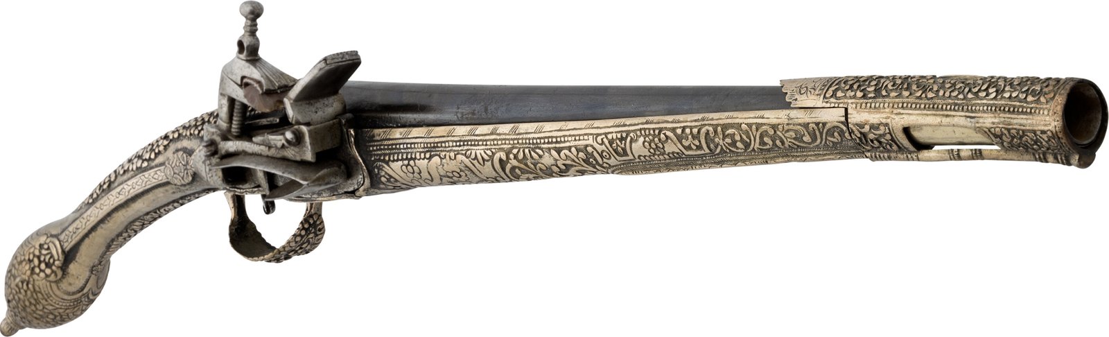 Silver-Stocked Barbary Coast Flintlock Pistol from Pirates of the Caribbean Franchise (Walt Disney, 2006-2017)